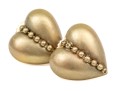 14k Yellow Gold Striking Matte Finished Heart Motif Earrings