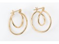 14k Yellow Gold Contemporary High Polished Spiral Hoops