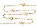 14k Yellow Gold Pretty Diamond Set Flower Motif Station Necklace, App. 0.20 TCW