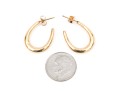 14k Yellow Gold Chic High Polished Puffed Oval Hoop Earrings