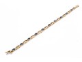 14k Yellow Gold Classic Oval Sapphire And Diamond Link Bracelet