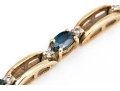 14k Yellow Gold Classic Oval Sapphire And Diamond Link Bracelet