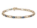14k Yellow Gold Classic Oval Sapphire And Diamond Link Bracelet