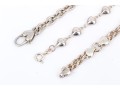 Sterling Silver Collection Of Three Heart Motif Link Bracelets
