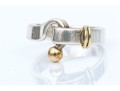 Tiffany & Co. Sterling Silver And 18k Yellow Gold Classic Hook And Eye Ring, Size 7