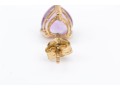 14k Yellow Gold Simple Purple Amethyst Heart Stud Earrings, App. 1.20 TCW