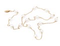 14k Yellow Gold Elegant White Cultured Pearl Station Necklace