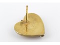 14k Yellow Gold Striking Matte Finished Heart Motif Earrings