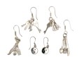 Sterling Silver Assortment Fun Eclectic Pendant Earrings