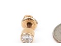 14k Yellow Gold Pretty Bezel Set Diamond Stud Earrings, App. 0.42 TCW