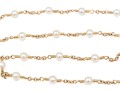 10k Yellow Gold Beautiful 3.5mm Cultured Pearl Station 16