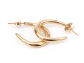 14k Yellow Gold Chic High Polished Puffed Oval Hoop Earrings