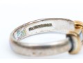 Tiffany & Co. Sterling Silver And 18k Ribbed Square Sapphire Ring, Size 6+