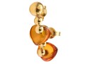 18k Yellow Gold Handsome Amber Heart Motif Drop Earrings