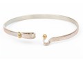 Tiffany & Co. Sterling Silver And 18k Ring End Hook And Eye Bangle Bracelet