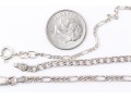 Sterling Silver Collection Of Figaro And Curb Link Bracelets, With Necklace