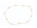14k Yellow Gold Striking Champagne Cultured Freshwater Pearl Station Necklace