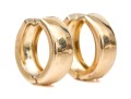 14k Yellow Gold Striking Wide Small Round Hinged Hoop Earring