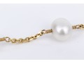14k Yellow Gold Chic White Cultured Freshwater Pearl Station Choker Necklace