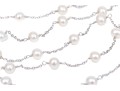 14k White Gold Pretty White Cultured Freshwater Pearl Station Necklace