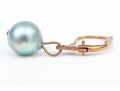 14k Yellow Gold Chic Grey Cultured Freshwater Pearl Drop Earrings