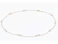 14k Yellow Gold Pretty White Cultured Freshwater Pearl Station Necklace
