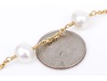 14k Yellow Gold Chic White Cultured Freshwater Pearl Station Choker Necklace