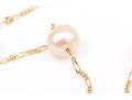 14k Yellow Gold Striking Champagne Cultured Freshwater Pearl Station Necklace