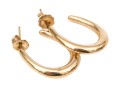 14k Yellow Gold Chic High Polished Puffed Oval Hoop Earrings