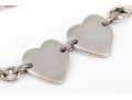 Sterling Silver Pretty Double Heart Id Style Bracelet