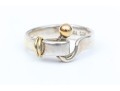 Tiffany & Co. Sterling Silver And 18k Yellow Gold Classic Hook And Eye Ring, Size 7