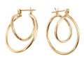 14k Yellow Gold Contemporary High Polished Spiral Hoops