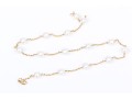 14k Yellow Gold Chic White Cultured Freshwater Pearl Station Choker Necklace