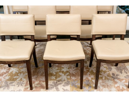 Fabulous Set Of Eight Vegan Leather Dining Chairs