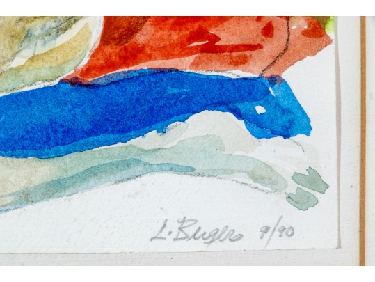 Lawrence Berger (New York, 1923-2024) Watercolor On Paper, Recumbent Nude