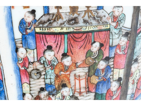 Chinese Famille Rose Enameled Porcelain Baluster Vase, Procession Motif