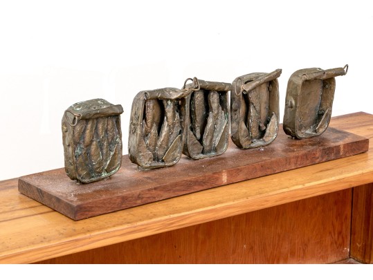 Lawrence Berger (New York, 1923-2024) Bronze Sculpture, Five Sardine Cans 