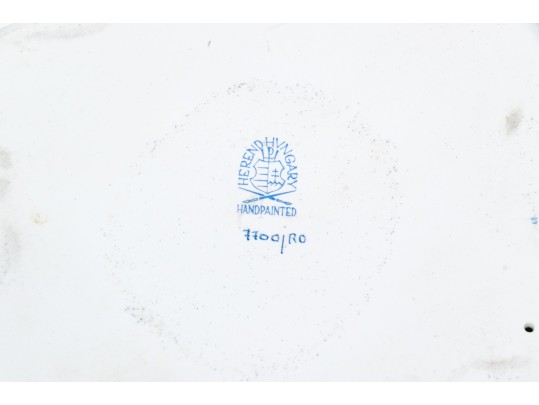 Two Herend Rothschild Pattern Table Top Items With A Leaf And Butterfly