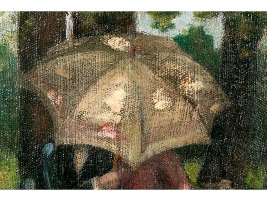 Oil On Artist Board, Under An Umbrella