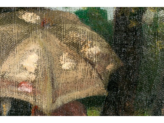 Oil On Artist Board, Under An Umbrella