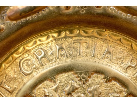 Antique Continental Brass Repose Alms Charger