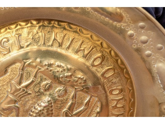 Antique Continental Brass Repose Alms Charger