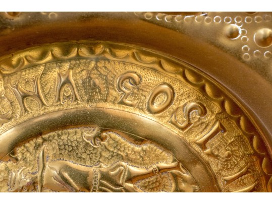 Antique Continental Brass Repose Alms Charger