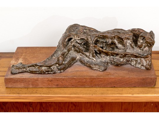 Lawrence Berger (New York, 1923-2024) Bronze Sculpture, Reclining Figure