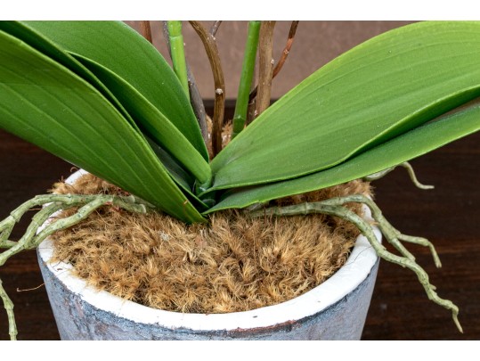 Faux Potted Purple Orchid