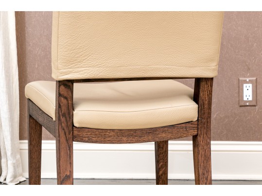 Fabulous Set Of Eight Vegan Leather Dining Chairs