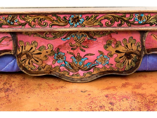 Vintage Hand Painted Glass Mirror