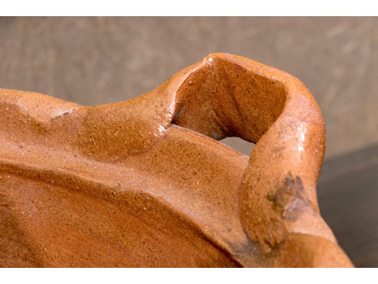 Large Terracotta Handled Bowl, Made In Mexico