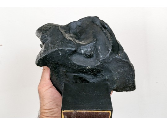 After Rodin Bronzed Finished Resin Bust Of Balzac 