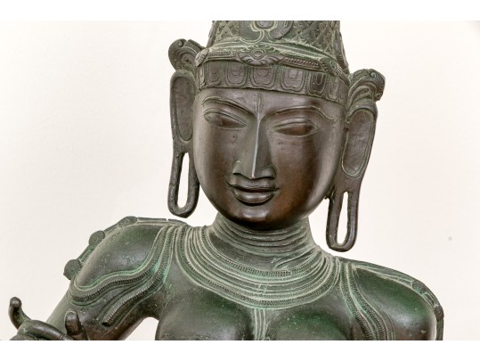 Antique South Indian Bronze Figure Parvatti, 17th - 18th C.